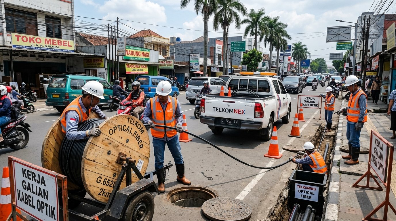 Pekerjaan Penggelaran Kabel Fiber Optic PT Media Solusi Network